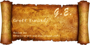 Greff Euniké névjegykártya